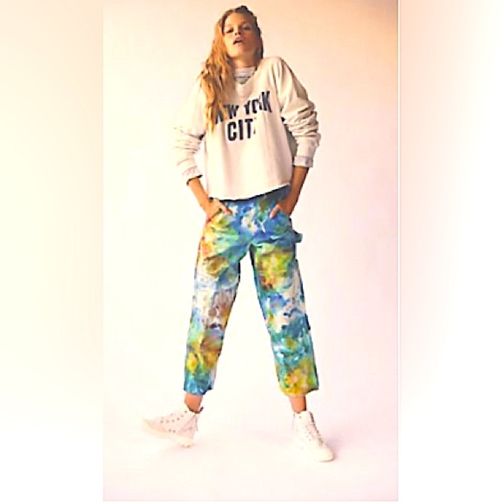 NWT Riverside Tool Dye X Free People Tie Dye Utility Pant